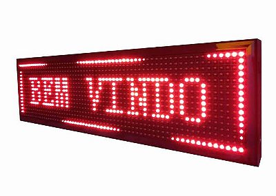 Painel LED Vermelho 170x20 Letreiro Luminoso Digital Alto Brilho USB