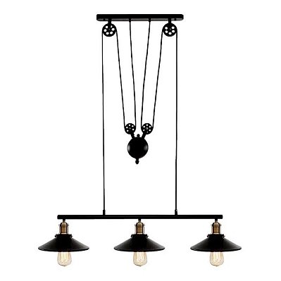 Lustre Pendente Industrial Retrô Preto Factory Regulável Bivolt 28018-3