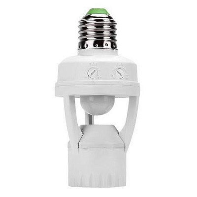 Soquete Sensor de Presença com Fotocélula para Lampada E27 Bivolt