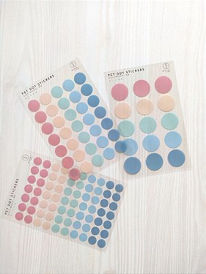 Cartela de Adesivos Dots Azul e Rosa