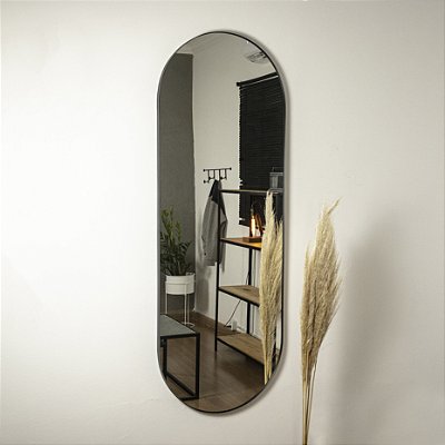 Espelho oval Tijuca 1,70x60 cm - Preto