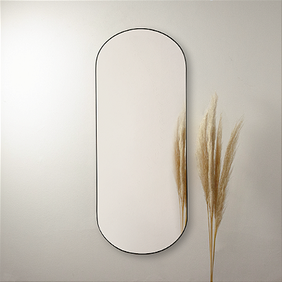 Espelho oval Tijuca 1,50x60 cm - Preto