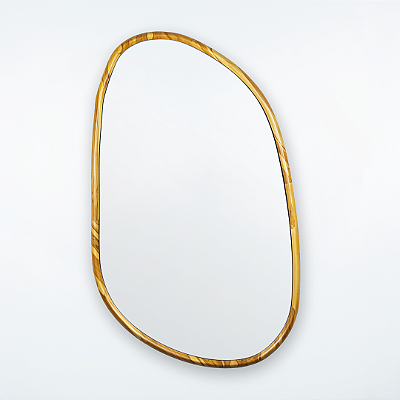 Espelho Orgânico Gávea 110x65 cm de Madeira Maciça Teca