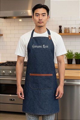 Avental Profissional CHEF Jeans com Bolso – Cozinha e Bar