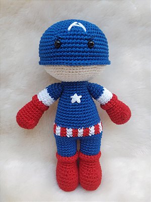 Boneco Capitão América Amigurumi
