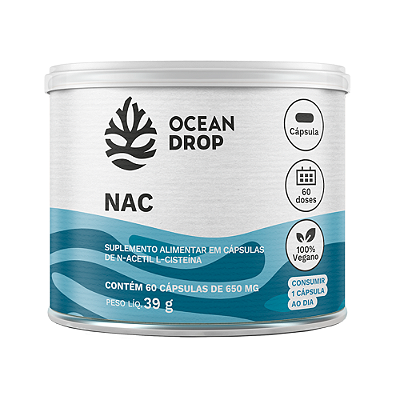 NAC 600mg 60 cápsulas - Ocean Drop