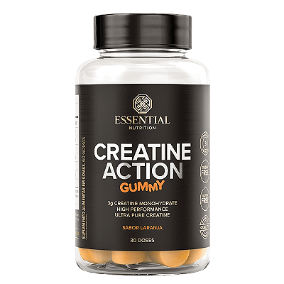 Creatina Action Gummy 60 Gomas - Essential Nutrition