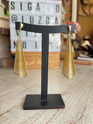 Brinco Lenço Vazado Dourado