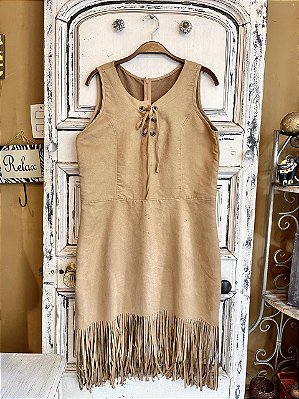 Vestido Curto Camurça Franjas (G)
