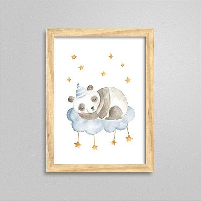 Quadro Tema Soninho do Bebê - Urso Panda