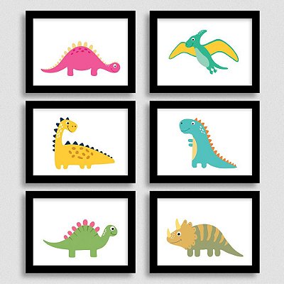 Quadro Dinossauro Quarto de Bebê