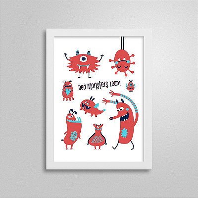 Quadro Decorativo Red Monsters Team