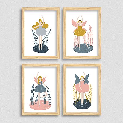 Quadro Decor Quarto de Menina Fadas Boho