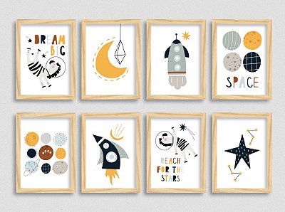 Quadro Infantil Tema Astronauta - Super Kit