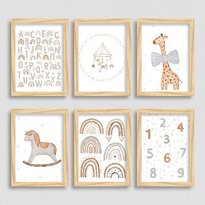 Quadro Infantil Boho - Kit Simpático