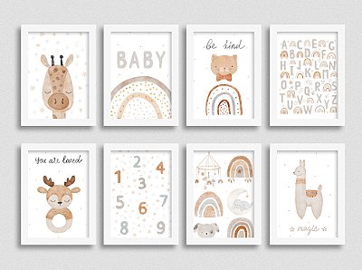 Quadro Infantil Boho - Kit Aconchegante