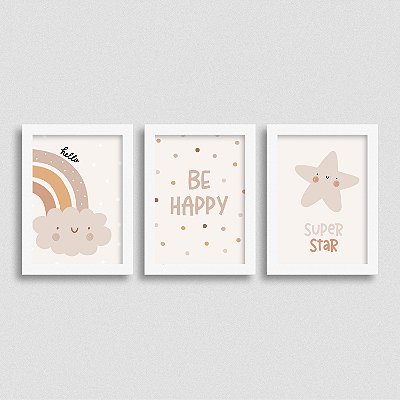 Quadro Infantil Boho - Be Happy