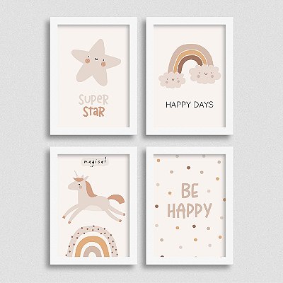 Quadro Infantil Boho - Happy Days Meninas