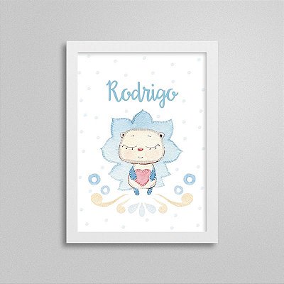 Quadro decorativo Sweet Baby Boy - Leãozinho - Nome Personalizado