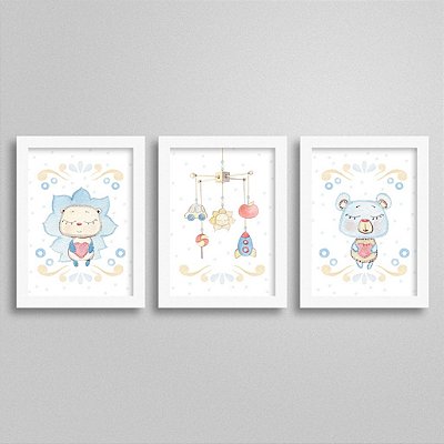 Quadros decorativos Sweet Baby Boy - Kit 3