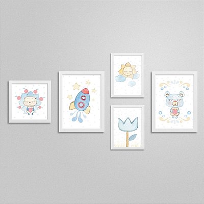 Quadros decorativos Sweet Baby Boy - Kit 7