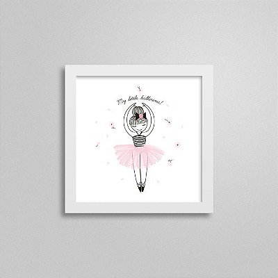 Quadro infantil Bebê Desenho Menina Bailarina PB