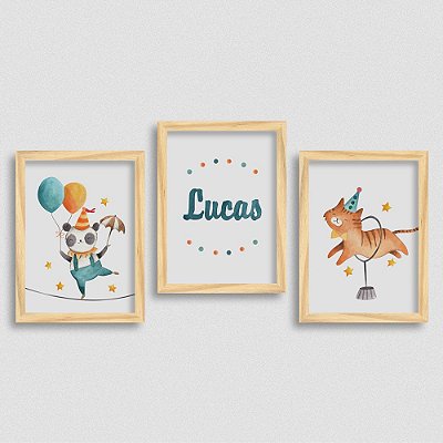 Quadro tema Circo - Nome Personalizado