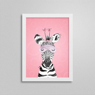 Quadro Quarto de Menina Safari - Zebra