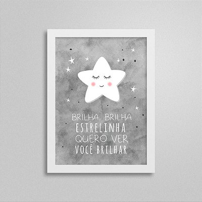 Quadro Brilha Brilha Estrelinha - Quarto de Bebê