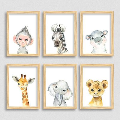 Quadro Decorativo Macaco Filhote Fofo Animais Fofos