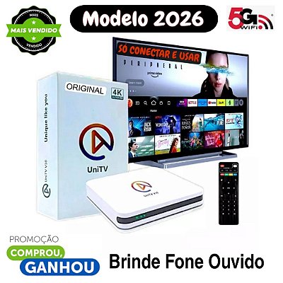 UNITV V10 MODELO 2026 ORIGINAL 5G APARELHO SMART TV BOX FULL HD