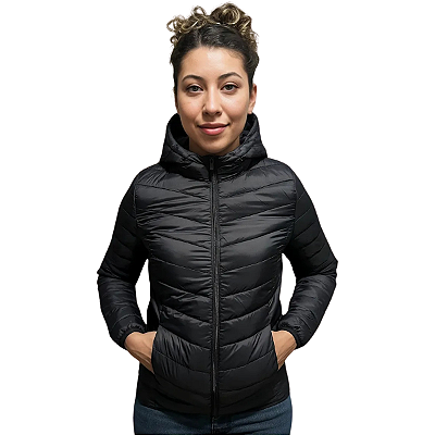 Jaqueta Puffer Bobojaco Masculino/Feminino Casaco Blusa Forrada Touca Bolso Inverno Frio Acolchoada
