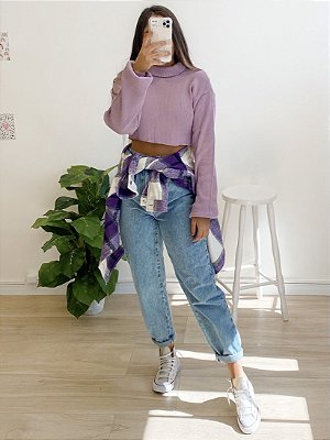 cropped tricô crush lilás