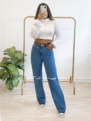 calça jeans wide leg rayssa