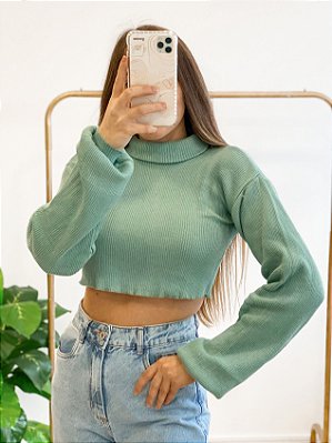 cropped tricô crush verde