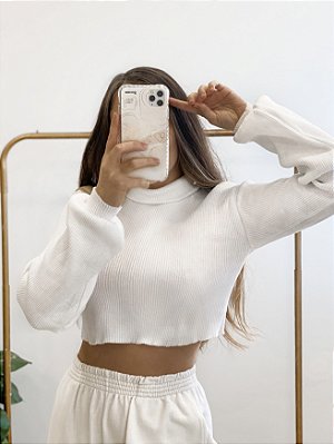 cropped tricô crush white