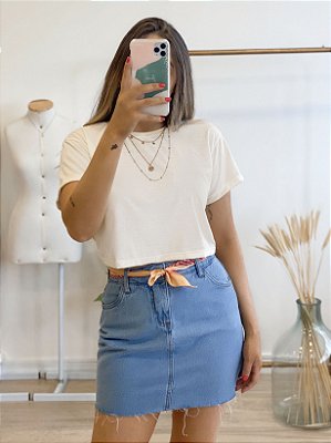 t-shirt cropped basic baunilha