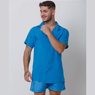 Camisa Santo Luxo Man Viscose Azul Claro