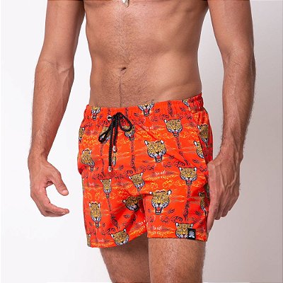 Shorts Tactel Santo Luxo Man Tigre Vermelho