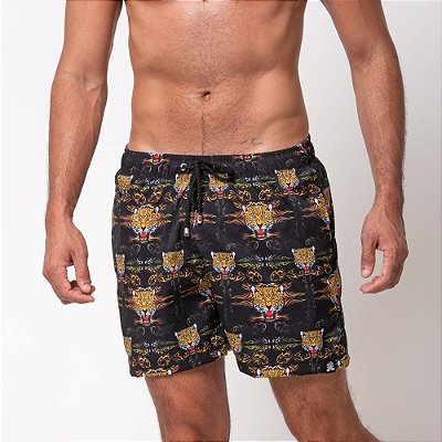 Shorts Tactel Santo Luxo Man Tigre Preto