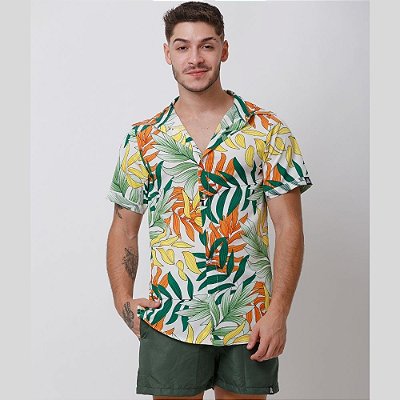 Camisa Santo Luxo Man Crepe Tropicalia