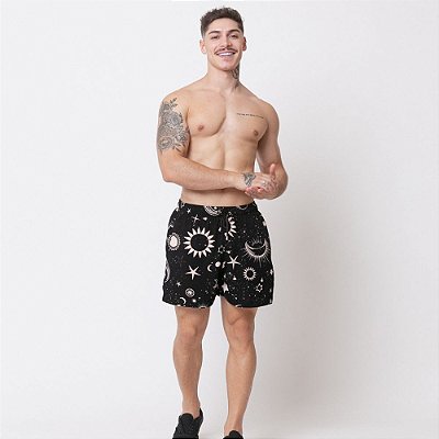 Shorts Viscolinho Santo Luxo Man Luas e Estrelas