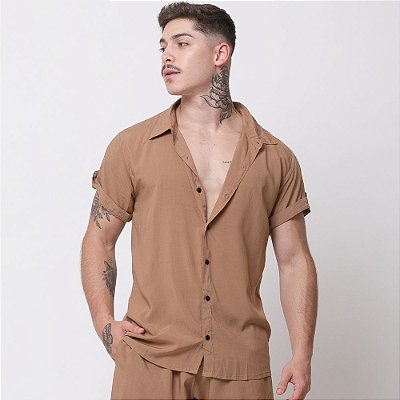 Camisa Viscolinho Marrom