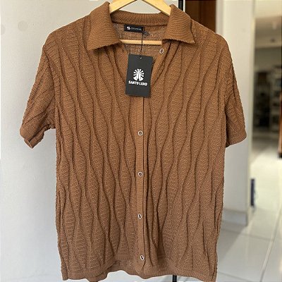 Camisa Casual Slim Marrom