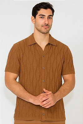 Camisa Casual Slim Marrom