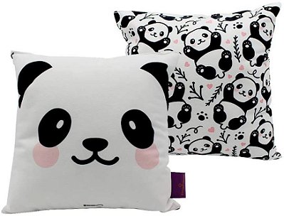 Almofada 25x25cm Fibra Veludo Panda - Zona