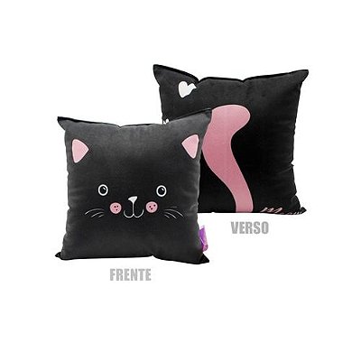 Almofada 25x25cm Fibra Veludo Meow - Zona