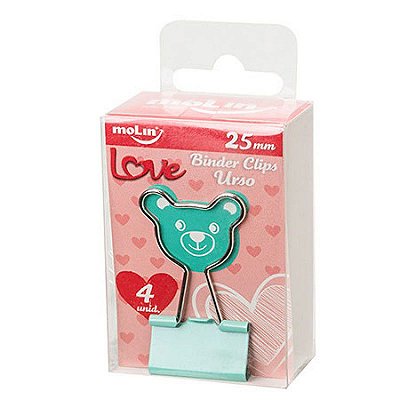 Binder Clips 25mm C/4 Love Urso - Molin