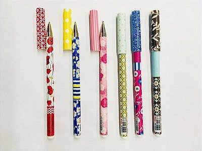 Caneta Esf 1,0mm Azul Flowers - Molin