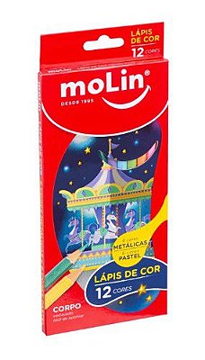 Lapis De Cor 12 Cores Pastel/metalico - Molin